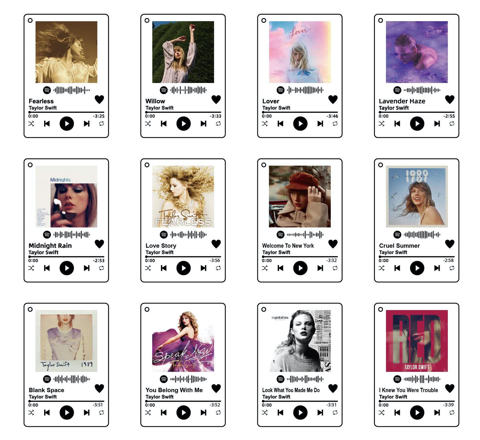 Acrylic music album keychain